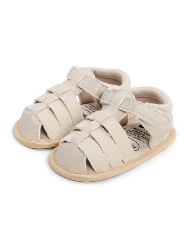 Baby Sandals Closed Toe Solid Color