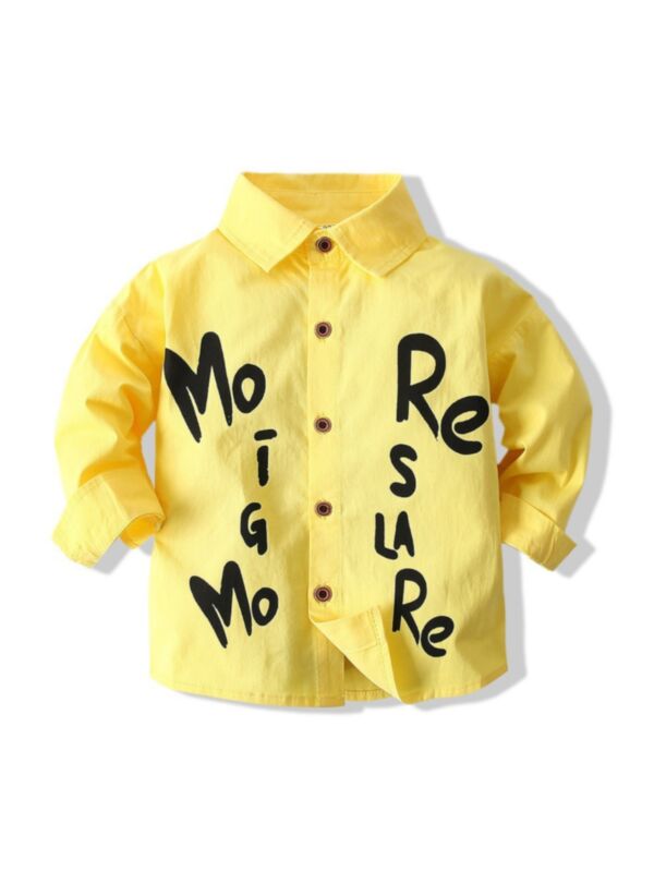 Baby Kid Boy Letter Print Yellow Shirt 