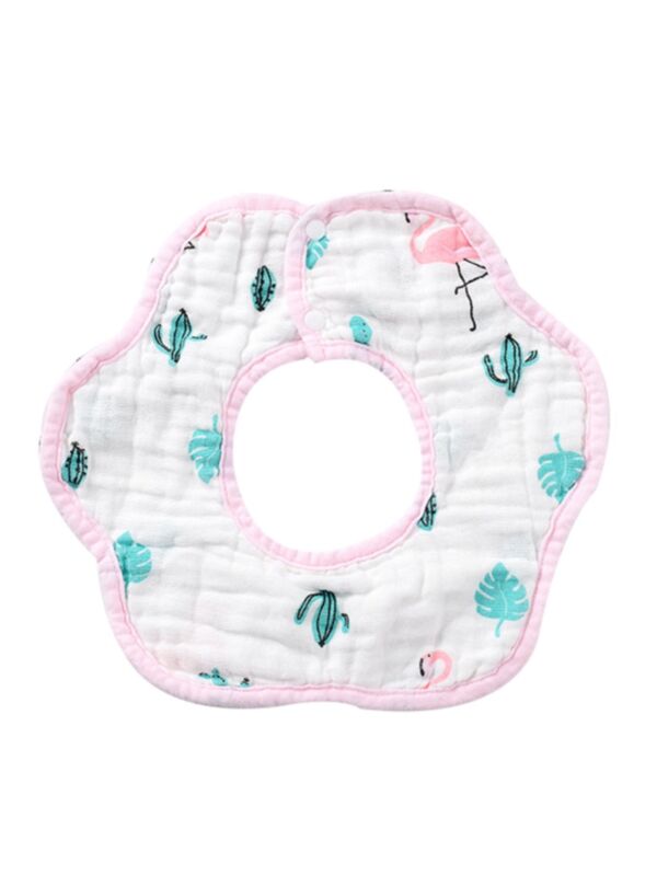 Baby Rainbow Fruit Animal Print Flower Shape Bibs