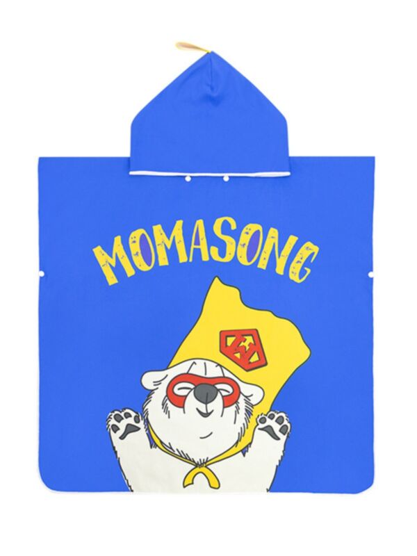 Kid Unicorn Dinosaur Cartoon Print Beach Hooded Blanket