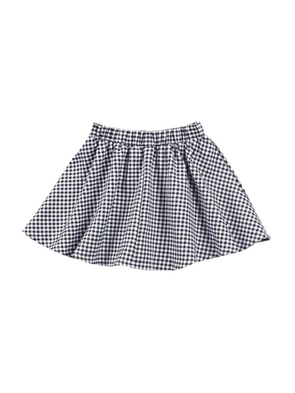 Check Elastic Waist Skirt For Girl