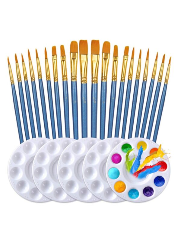25 Pcs Art Palette And Brush Set