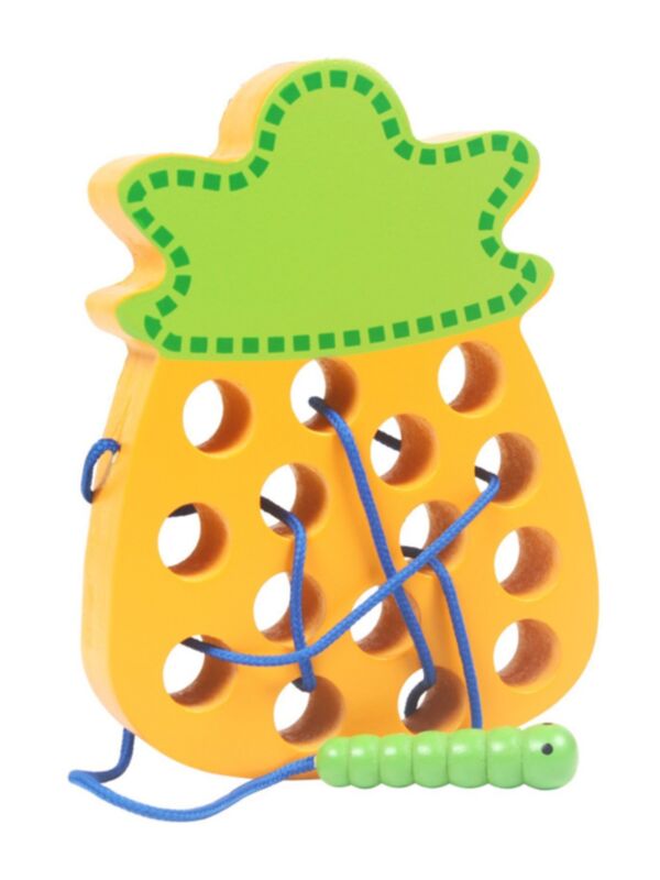 Bug Eat Fruit Threading Early Educational Wooden Toy