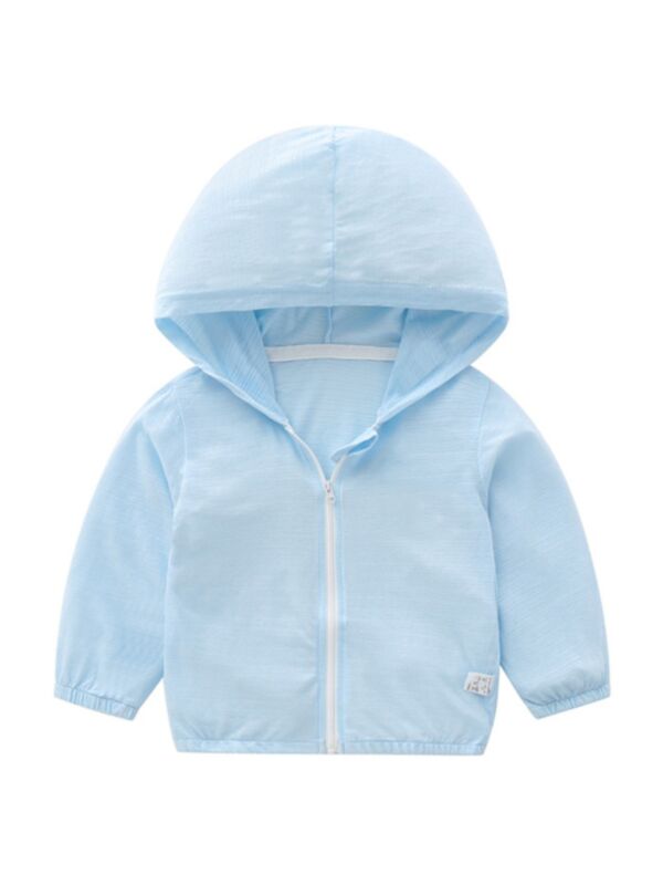Kid Solid Color Sun Protection Hooded Coat 