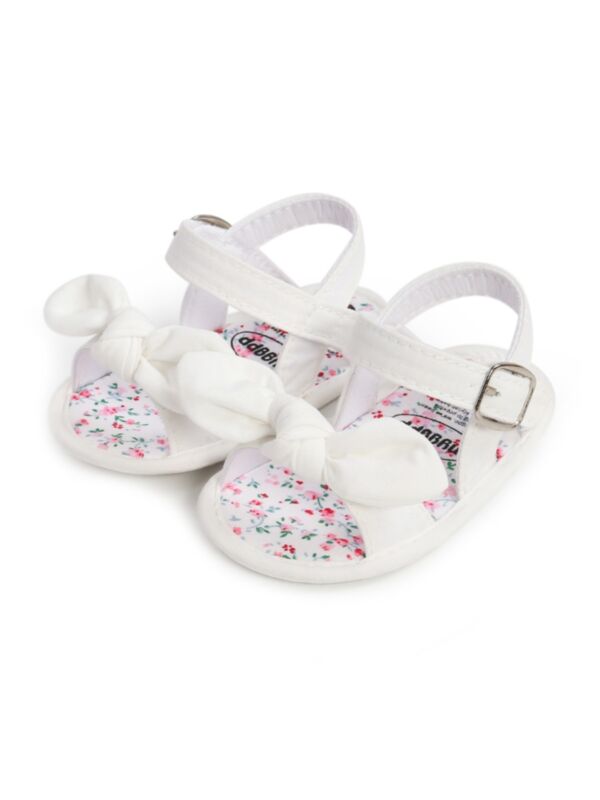 Baby Girl Bow Decor Crib Sandals