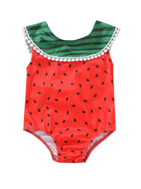 Girl Watermelon Pattern One Piece Swimsuit