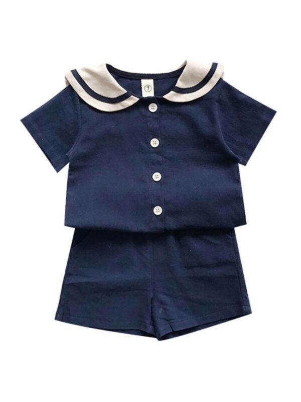 Two Pieces Kid Sailor Outfit  Top With Shorts
