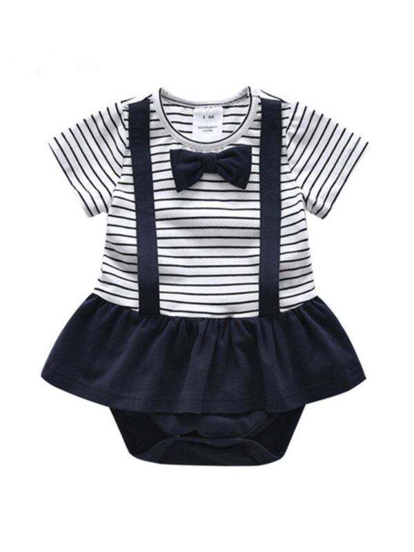 Baby Girl Bowtie Stripe Bodysuit