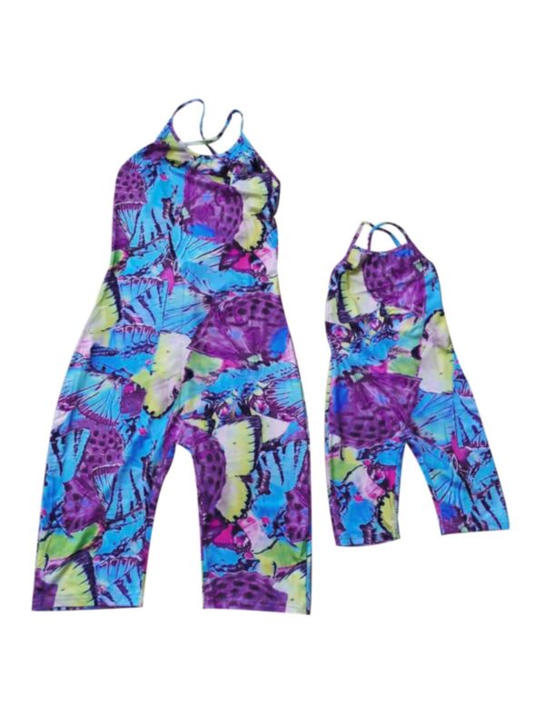 Mom And Me Butterfly Print Cami Romper