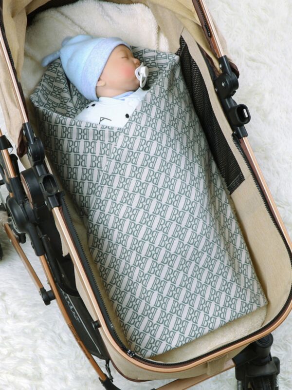 Baby Letter Print Knitted Blanket