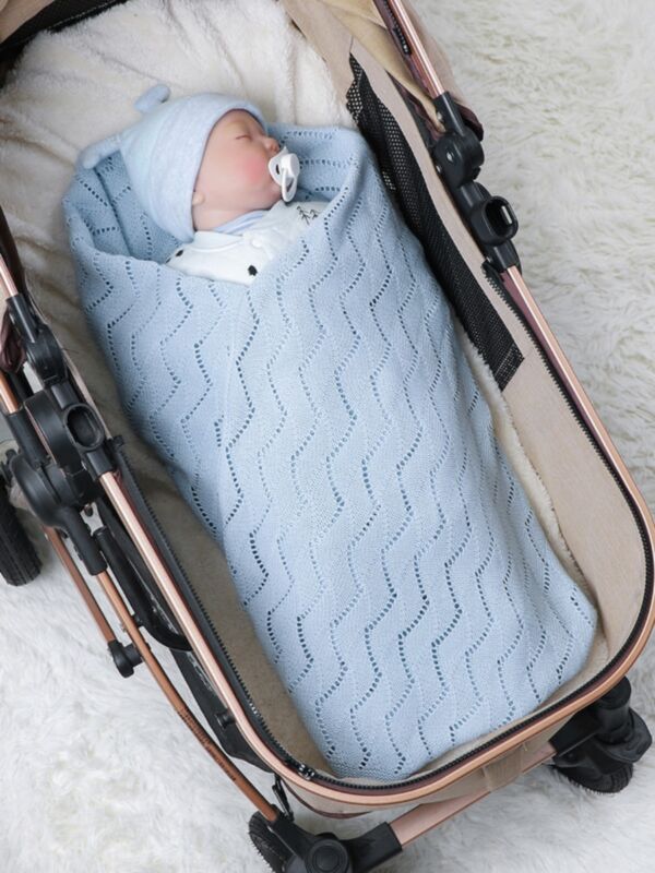 Baby Wave Pattern Solid Color Blanket