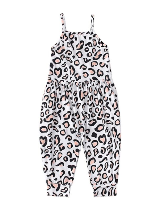 Kid Girl Leopard Print Cami Jumpsuit