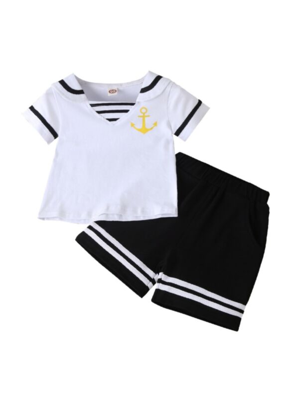 Two Pieces Kid Sailor Outfit Top And Shorts 210421897