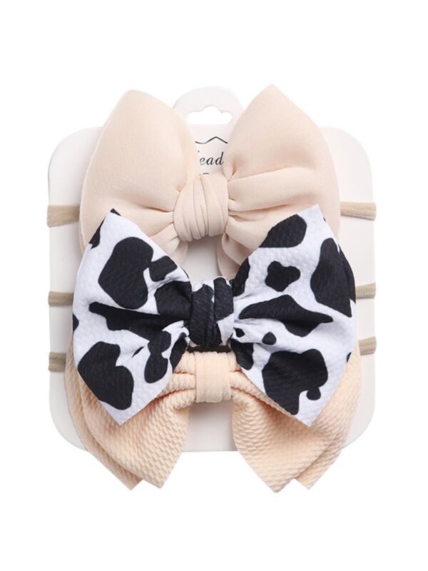 3 Packs Baby Girl Bowknot Decor Headbands