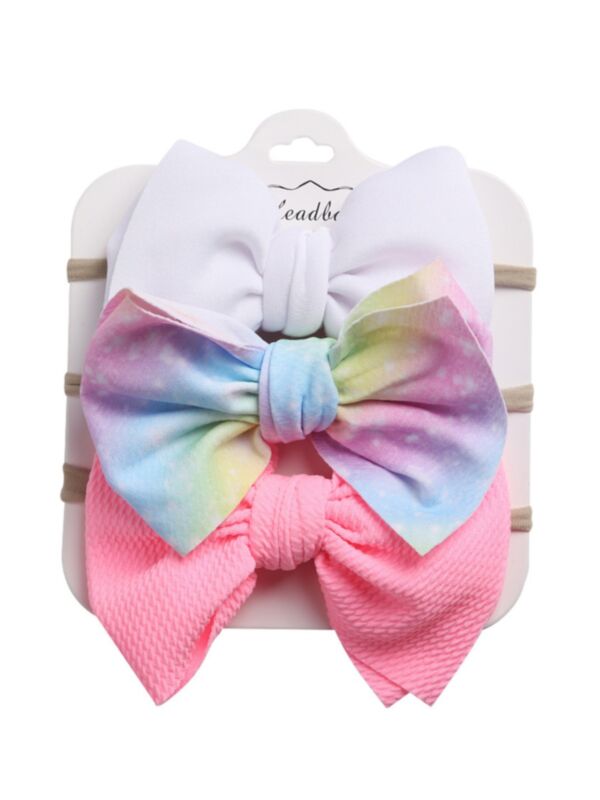 Three Pieces Girl Multi Pattern Headbands Set