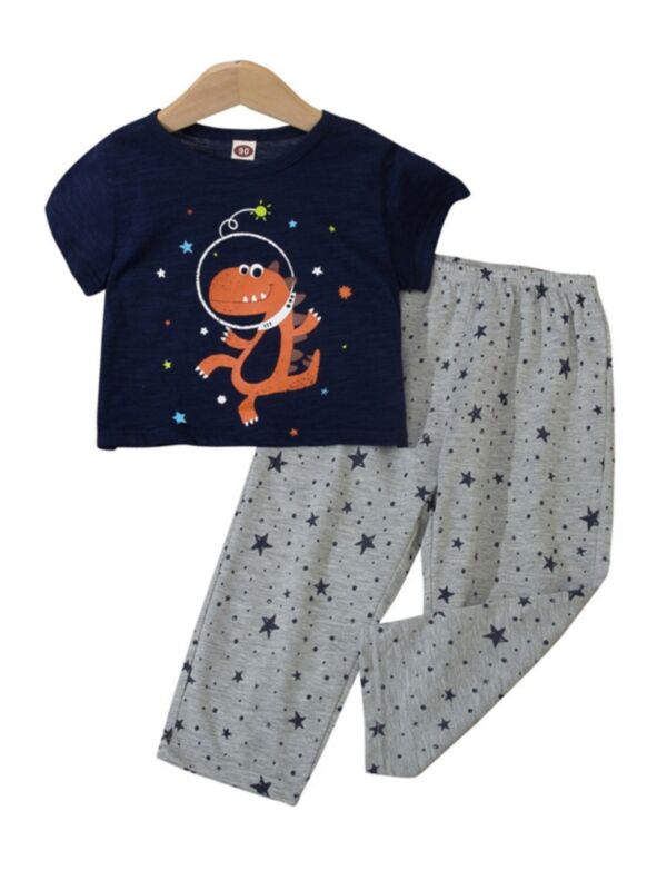 Dinosaur Print Pajama Set For Boys Top With Pants 210426549