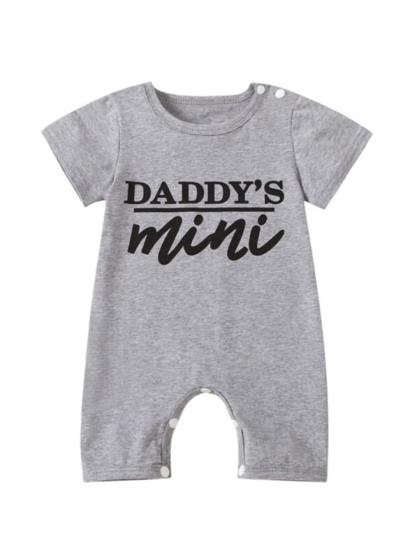 Daddy's Mini Print Baby Romper