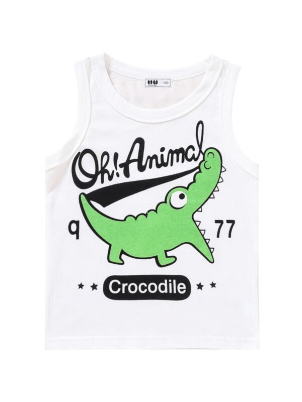 Ok Animal Crocodile Graphic Kid Boy Tank Top 