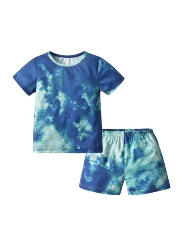 Two Pieces Boys Sets Tie Dye Top And Shorts 210508951