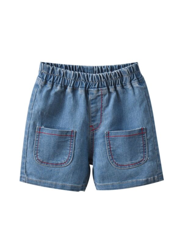 Kid  Dual Pocket Denim shorts with elastic waist