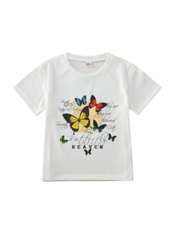 Big Girl Butterfly Pattern Tee Shirt