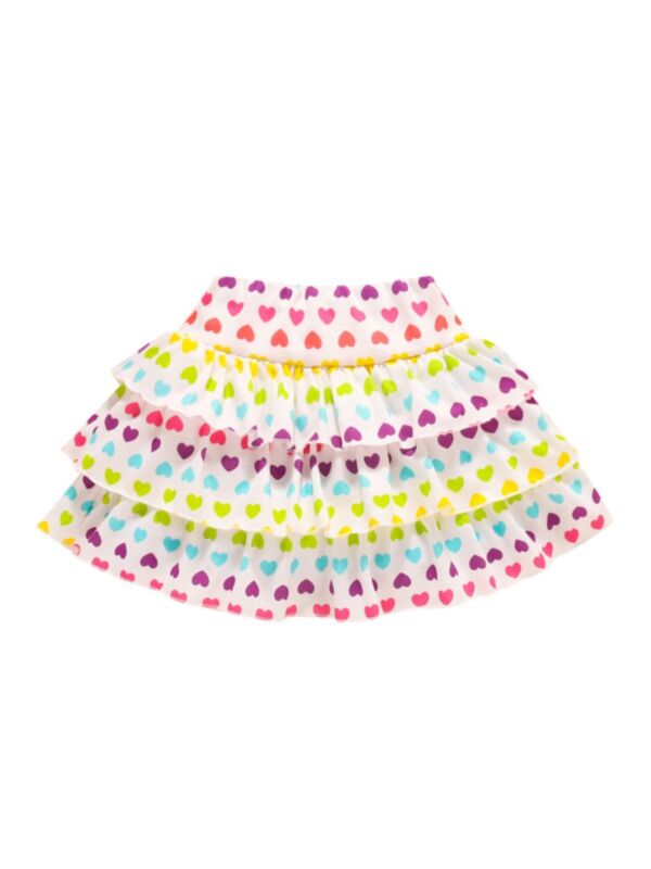 Toddler Girl Heart Print Layered Skirt 210513637