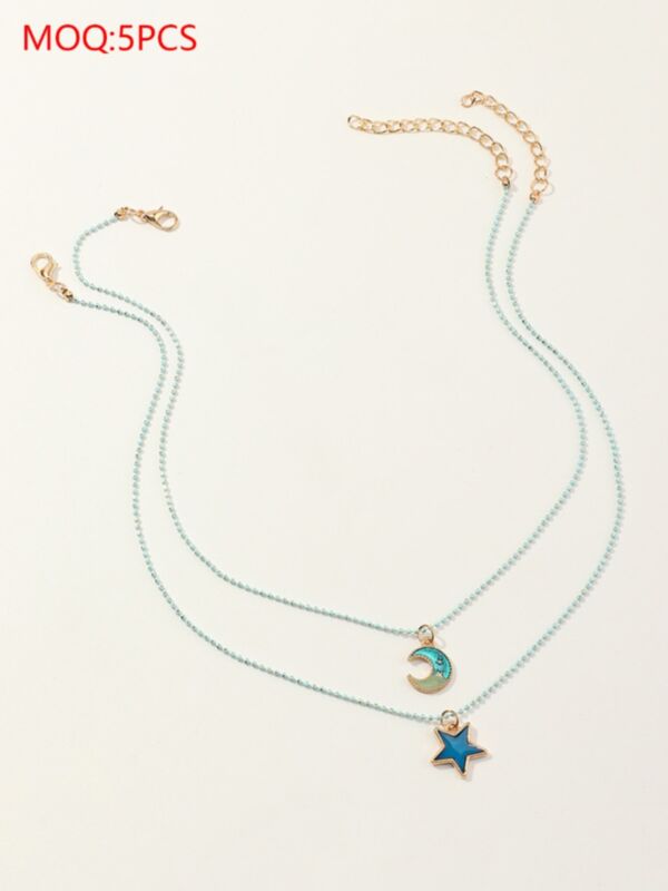 2-Pack Kid Girl Moon & Star Charm Necklace 210514393