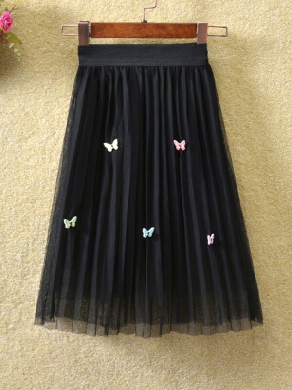  Big Girl Clothing Butterfly Print Mesh Skirt Kids Wholesale Clothing 210518718