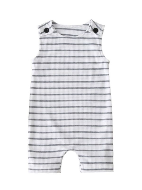 Striped Sleeveless Ribbed Baby Rompers Wholesale Baby Clothes 210519833