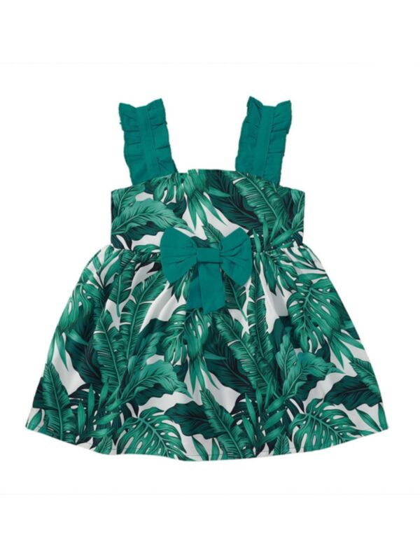 Leaf Print Baby Sling Dress 210521927