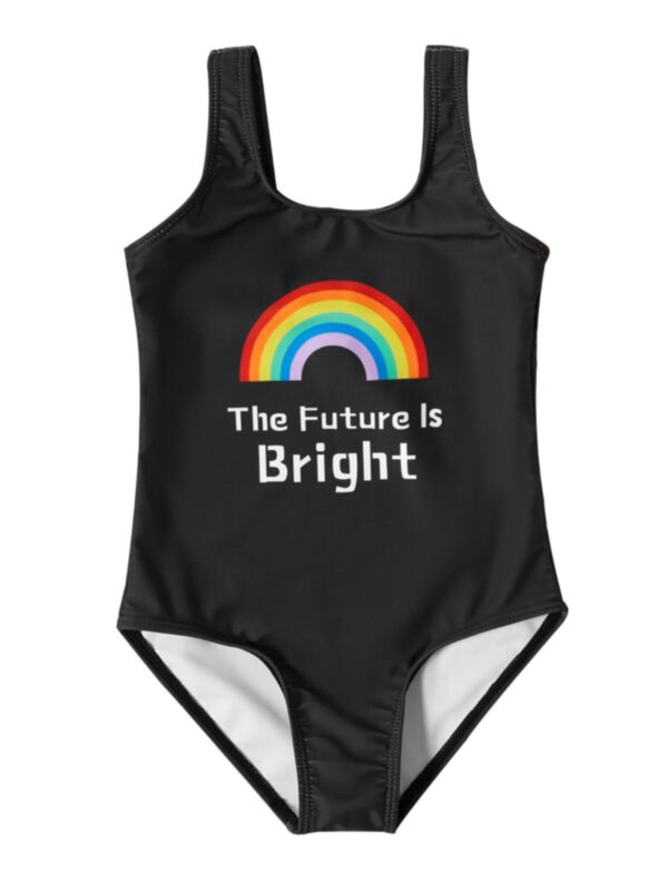  Girl Tank Swimsuit The Future Is Bright Rainbow Pattern 210522423