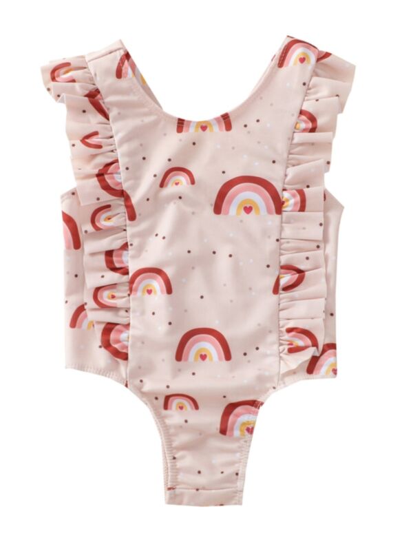 Baby Toddler Girl Rainbow Print One Piece Swimwear