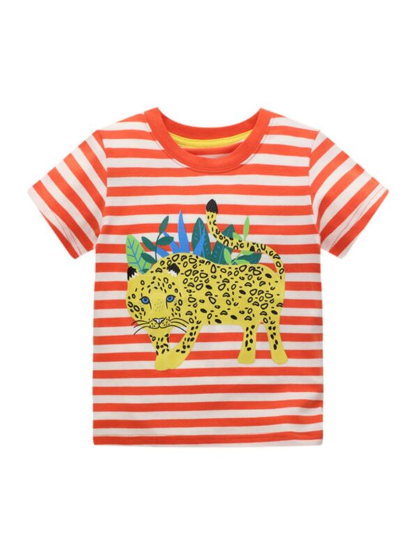 Kid Leopard Stripe T-Shirt 210525207