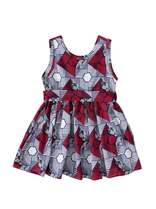 African Bohemian Print Kid Girl Tank Dress 210527113