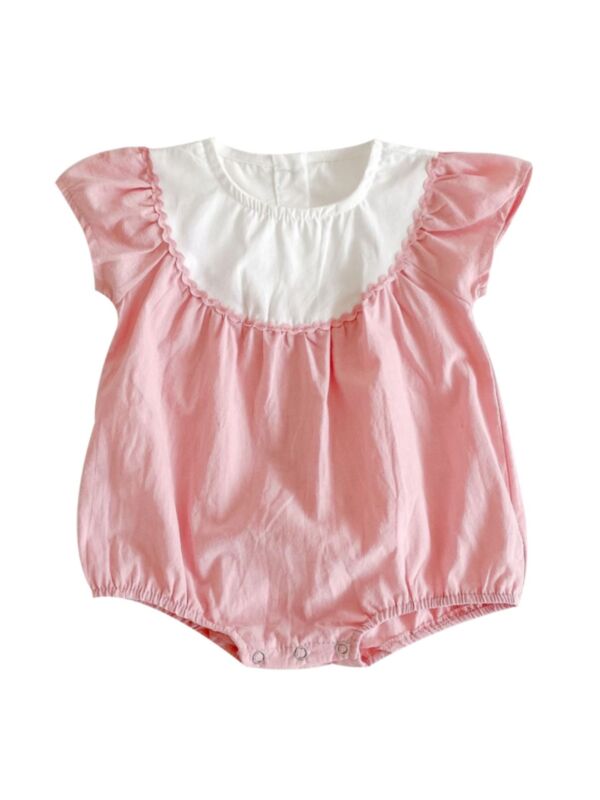 Baby Girl Hit Color Bodysuit Pink