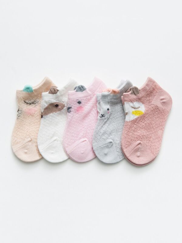 5 Pack Baby Toddler Cartoon Eyelet Socks 210601965