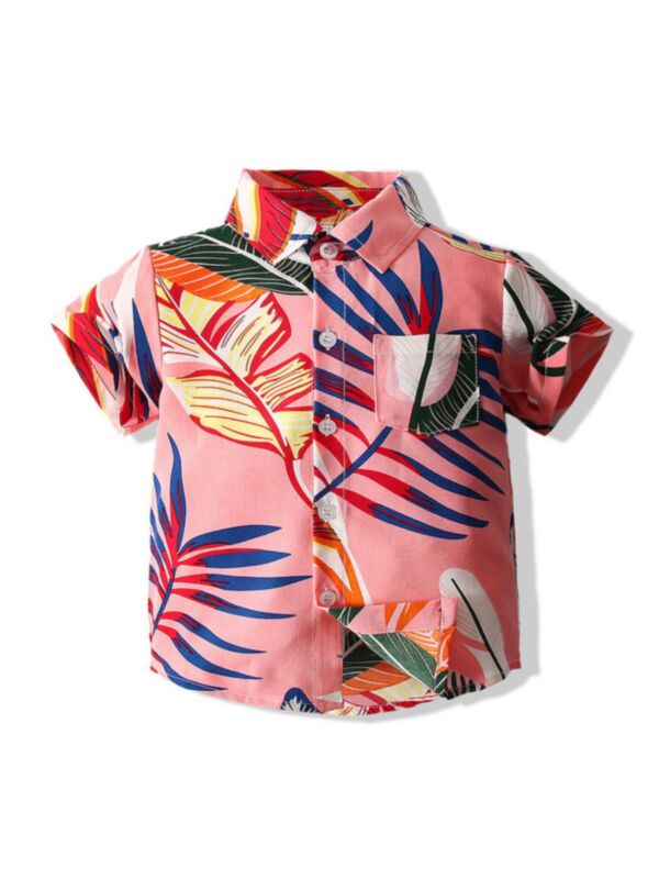 Kid Boy Trophical Print Shirt 210608194