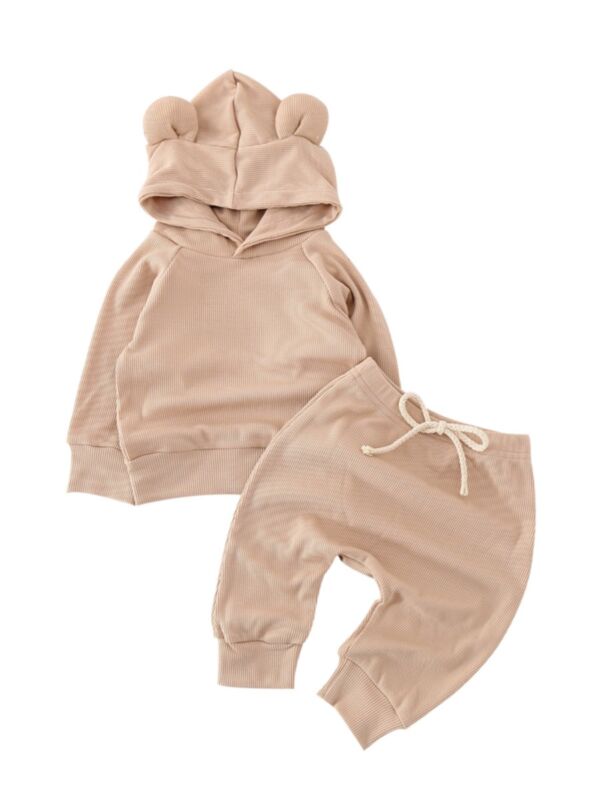 Two Pieces Baby Baby Clothes Set Hoodie And Sweatpants Pink