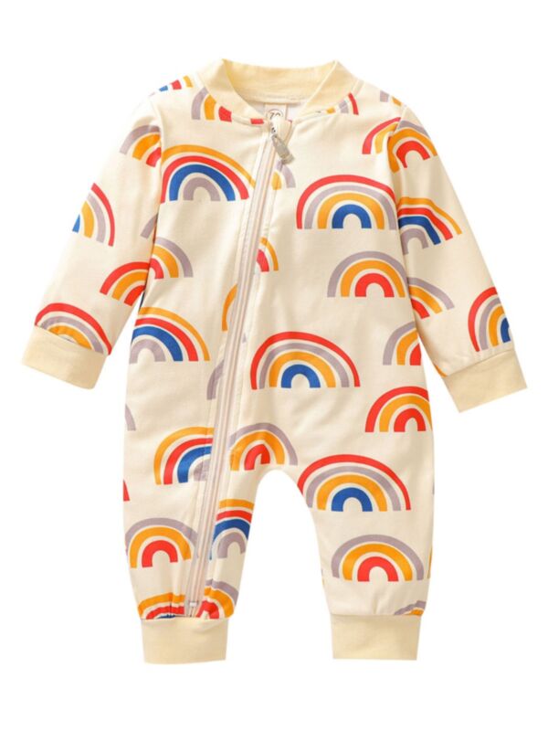 Rainbow Print Baby Jumpsuit 210615069