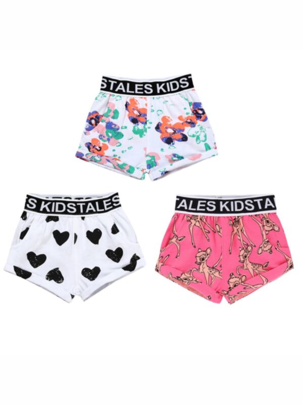 3 Pack Print Baby Girl Shorts 210615792