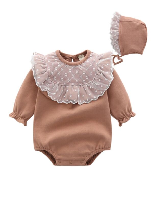 Solid Color Spanish Infant Girl Bodysuit And Hat Wholesale Baby Boutique Suppliers USA 210617429