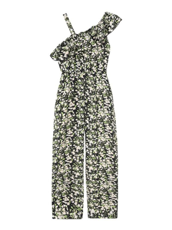  Floral Print One Shoulder Jumpsuit For Big Kid Girls 210618601