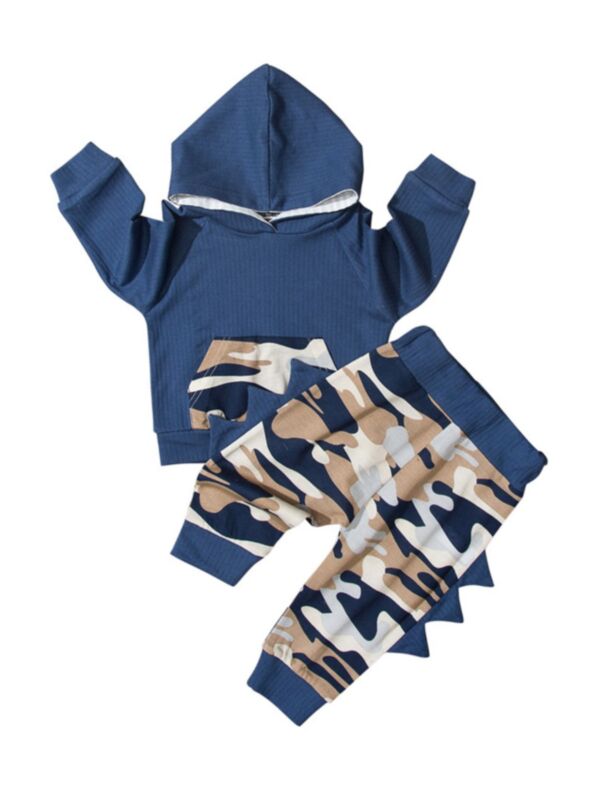 Two Pieces Baby Boy Tracksuit Set Camo Hooded Sweatshirt And Sweatpants 210622536