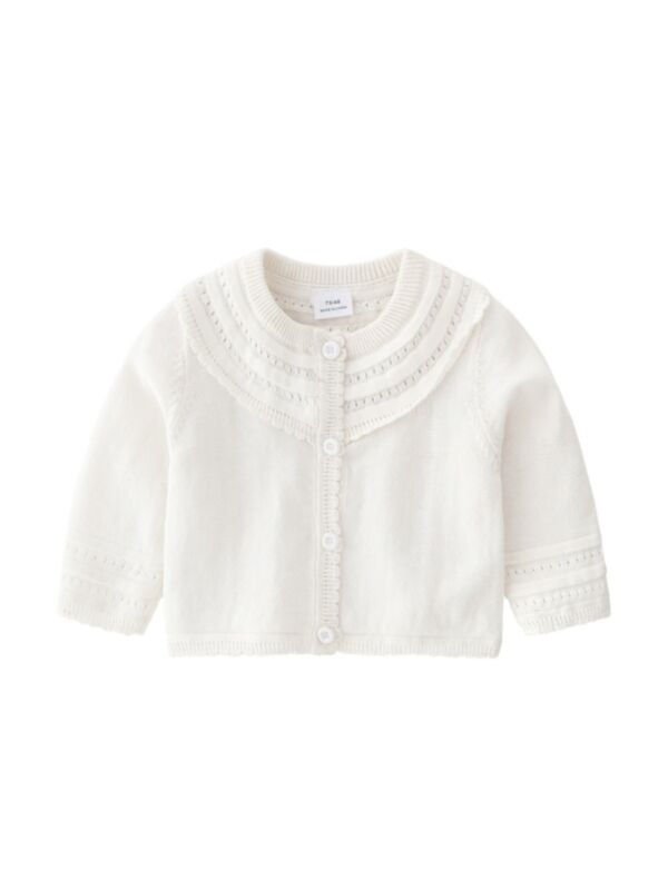 Solid Color Baby Girl Knit Cardigan 210623214