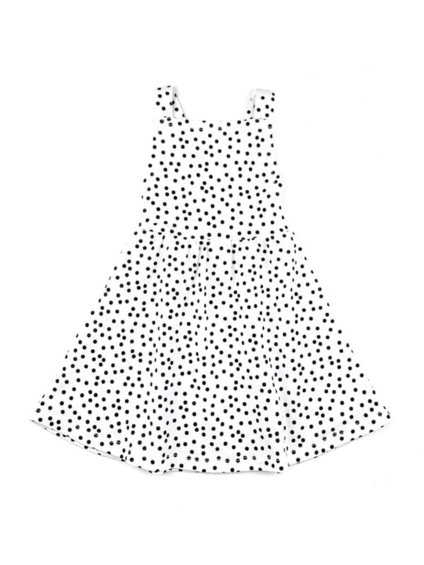 Striped Polka Dots Kid Girl Suspender Backless Dress 210623966