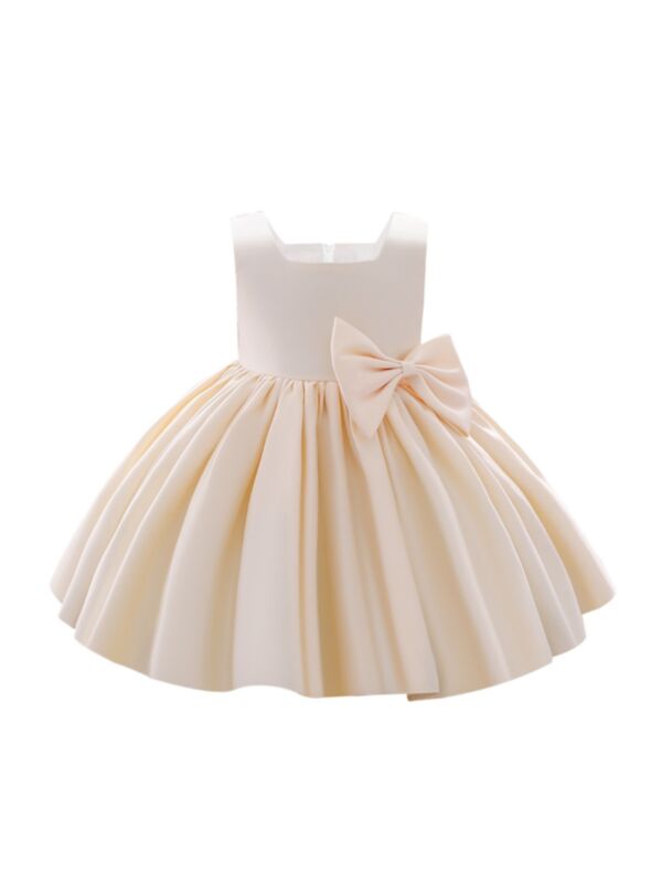 Big Bow Front Sleeveless Girl Prom Dresses 210628046