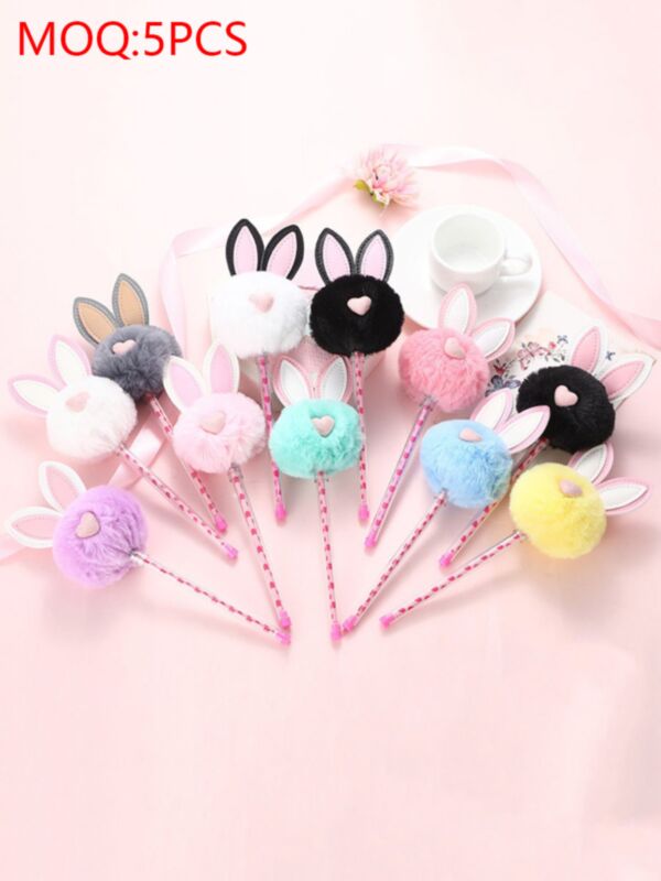 Rabbit Love Heart Hairball Ballpoint Pen 210629509