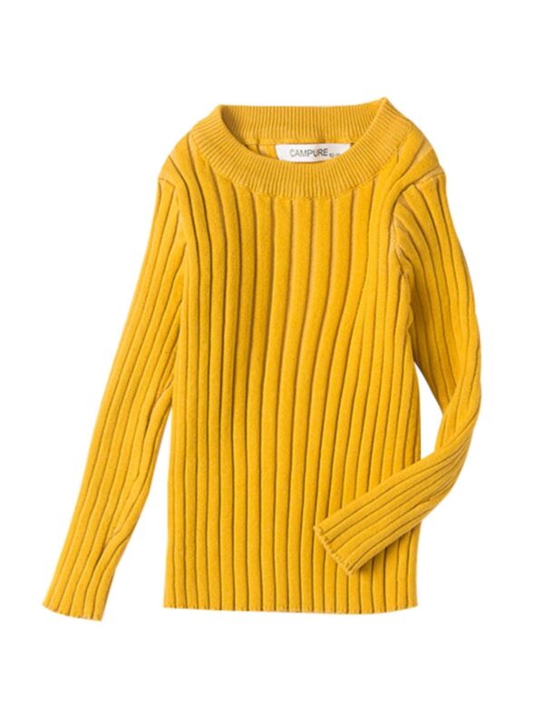 Solid Color Knit Sweaters For Girls 210630550