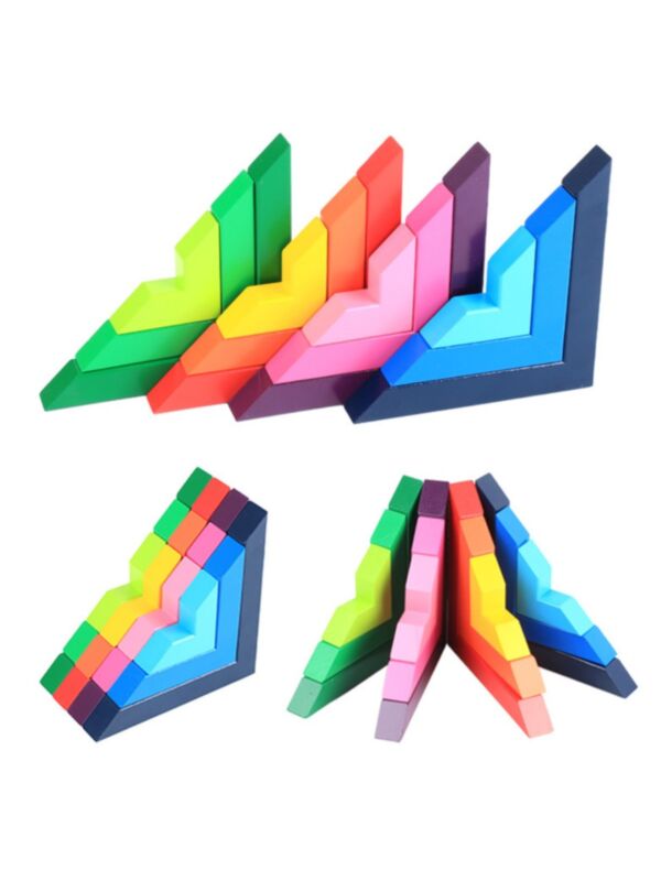 Wooden Toys Color Right Angle Building Space Building Blocks Toys 210701077