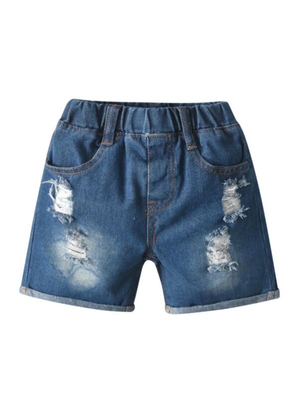 Toddler Kid Unisex Ripped Denim Wholesale Boy Shorts 210705872